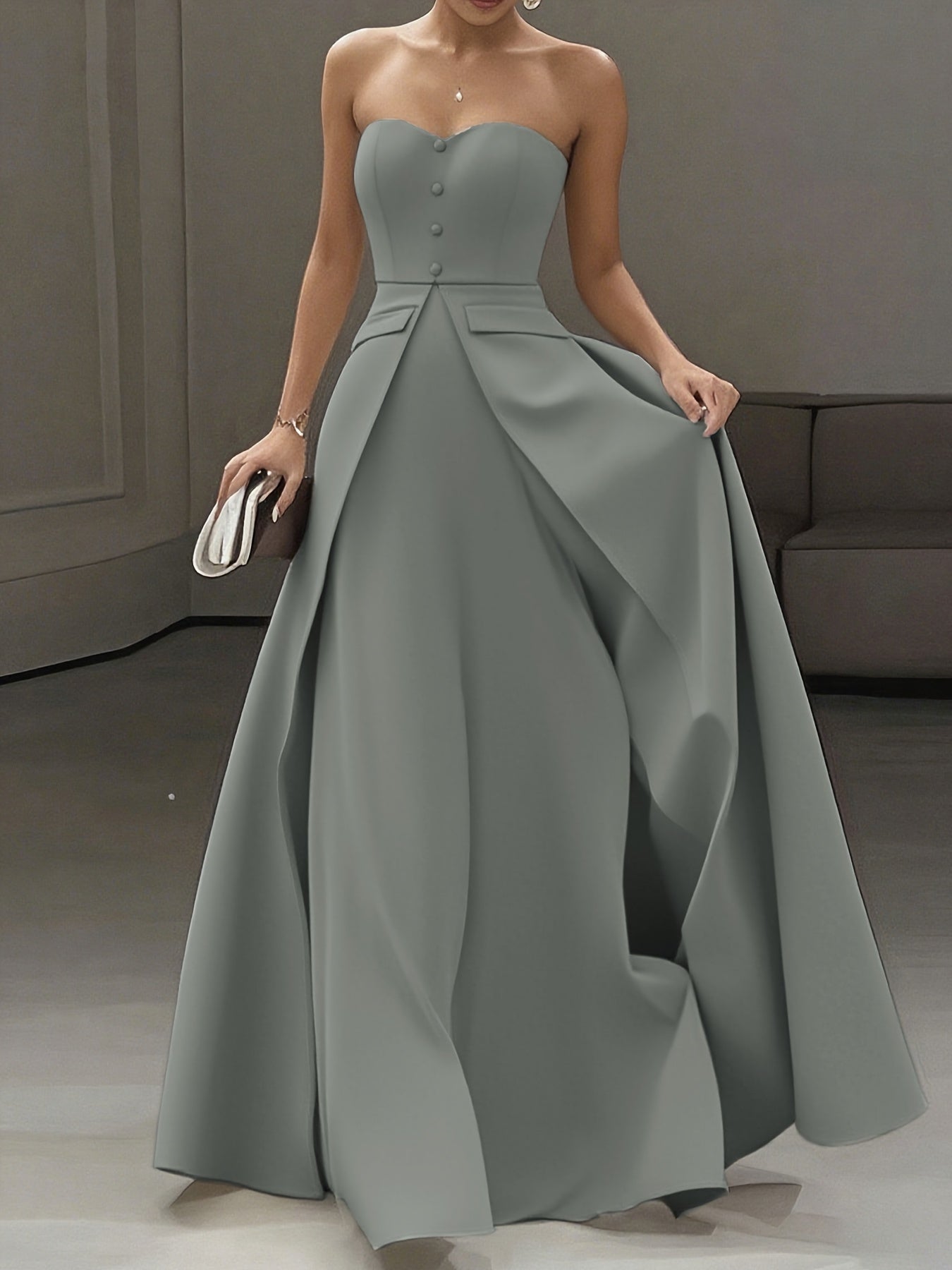 Damen Elegantes Abendkleid Ballkleid Bandeau Stil für besondere Anlässe