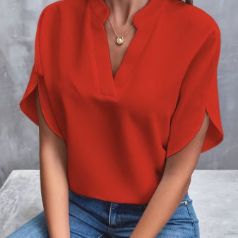 Pamela – Elegante chiffon blouse met V-hals voor dames
