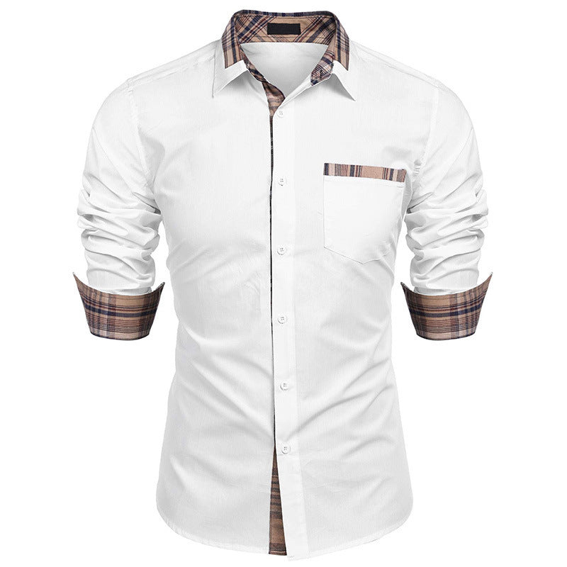 Herre slim fit fritidsskjorte med tern – Stilfuld langærmet business & casual skjorte