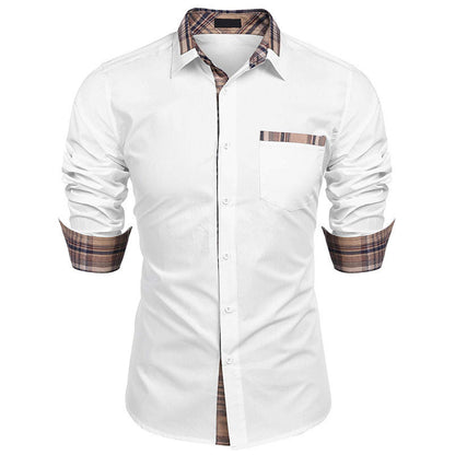 Herre slim fit fritidsskjorte med tern – Stilfuld langærmet business & casual skjorte