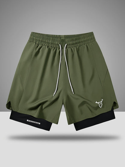Pantaloncini da allenamento uomo fitness sport taglio regolare con coulisse e tasche laterali