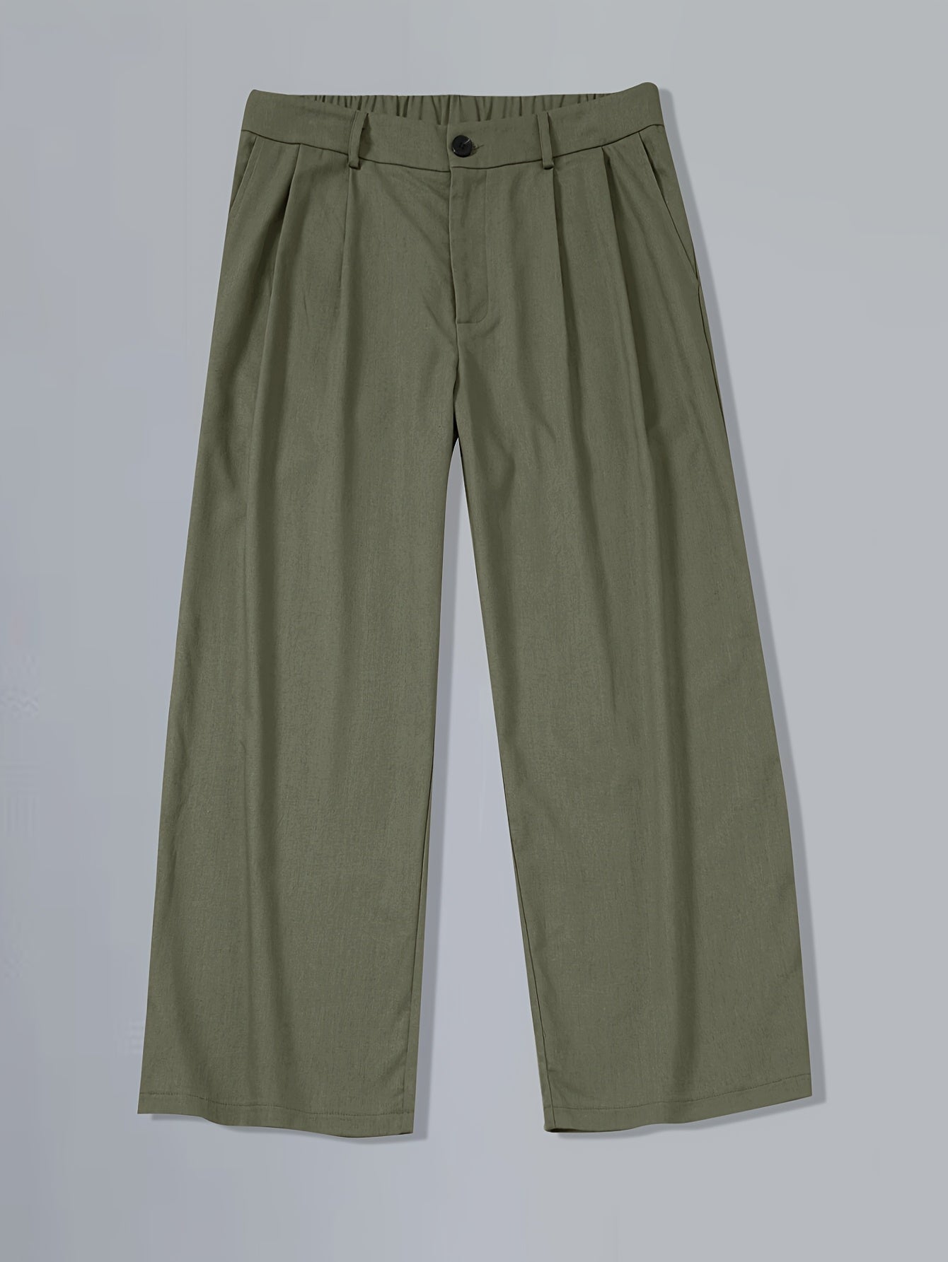 Pantalon plissé à taille large pour homme style vintage – Pantalon élégant pour affaires et loisirs