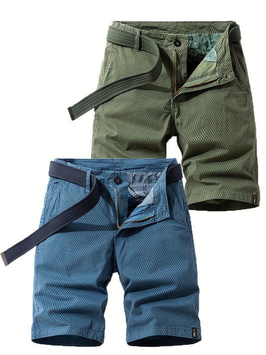 Heren vrijetijds bermudashorts met riem – comfortabele zomershorts voor dagelijks gebruik en outdoor