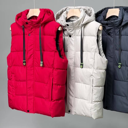 Unisex-vatteret vest med hætte | Polstret vest