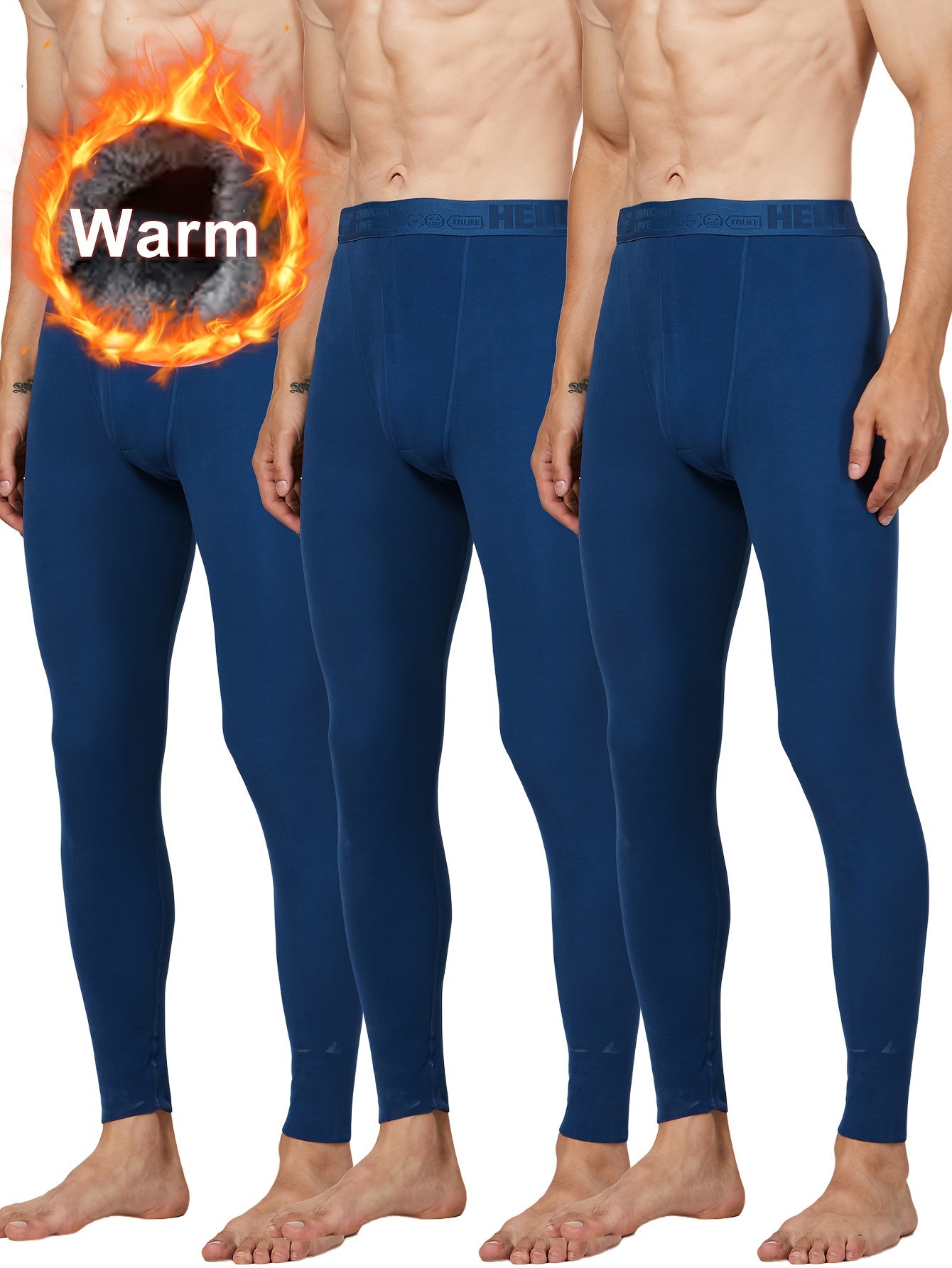 Herren Thermounterhose 3er-Pack, Lang & Warm, mit Gummibund