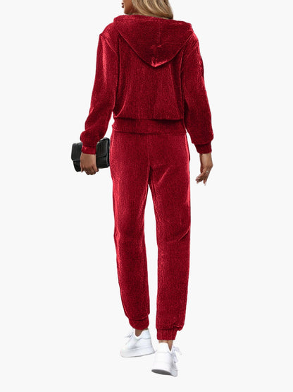 Set Completo Tuta Donna con Felpa con Cappuccio e Pantaloni Jogging – Outfit Sportivo Casual