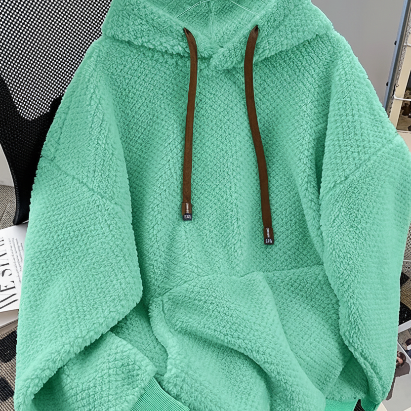 Unisex Teddy-Fleece Kapuzenpullover – Kuscheliger Hoodie mit Kängurutasche und Kordelzug