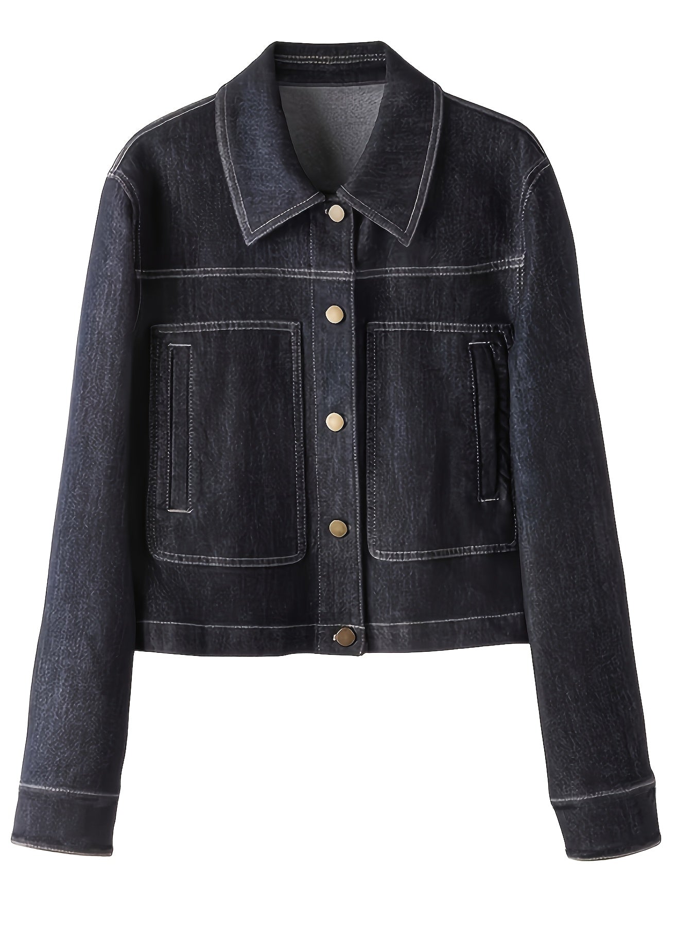 Jeansjacke Damen Blau Übergröße Kurzer Schnitt