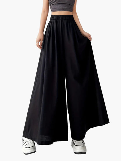 Pantaloni palazzo larghi da donna per primavera ed estate – Pantaloni casual alla moda con gamba ampia