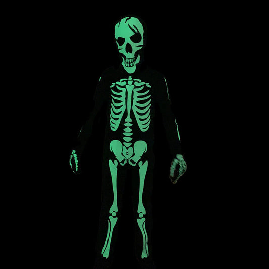 Costume Scheletro per Bambini – Tuta Fluorescente a Corpo Intero per Ragazzi e Ragazze