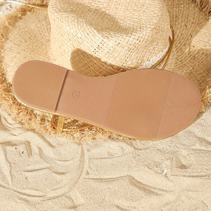 Sandalias de mujer con cordones – Elegantes sandalias gladiador para verano, playa y vacaciones