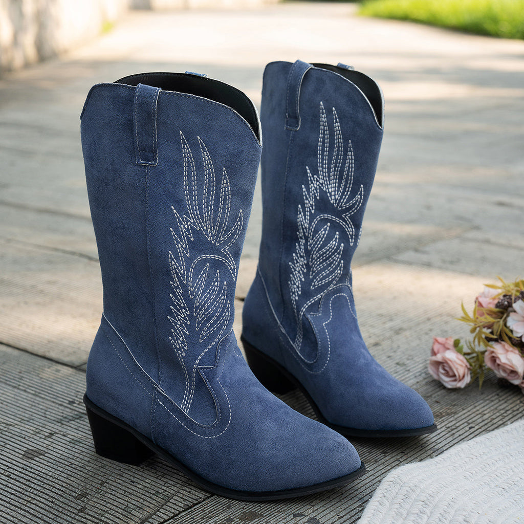 Adaeze | Westernlaarzen voor dames met wijde schacht en blokhak