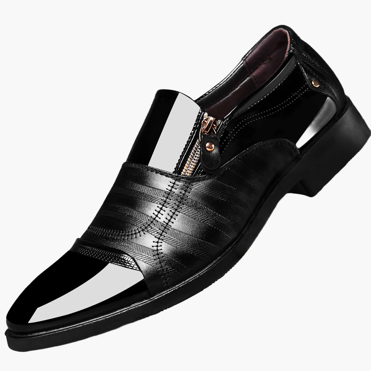 Herren Business-Slipper im eleganten englischen Stil – Klassische Anzugschuhe mit Reißverschluss