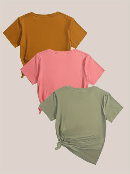 T-shirt graphique femme avec motifs naturels et phrase inspirante – Décontracté, manches courtes, design moderne