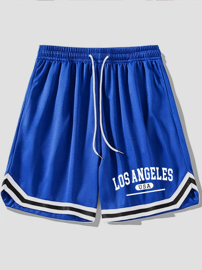 Herren Sportshorts Los Angeles USA – Lässige Basketball-Shorts mit Print für Fitness & Freizeit
