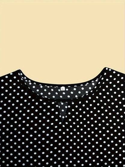 Damen Polka Dot Bluse Elegant für Alltag und Büro Plus Size