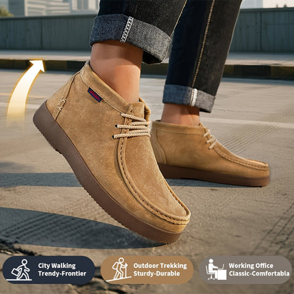 Herren Chukka Schnürschuhe Wildleder-Optik Moccasin-Stil