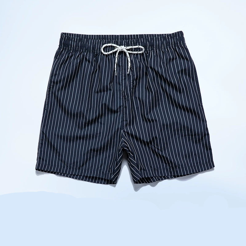 Pantalones cortos de baño y ocio para hombre con patrón de rayas – Cómodos shorts de playa para uso diario y vacaciones