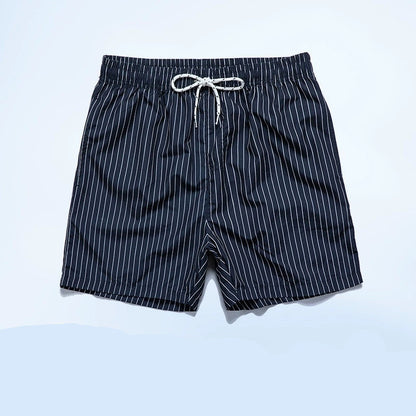 Pantalones cortos de baño y ocio para hombre con patrón de rayas – Cómodos shorts de playa para uso diario y vacaciones