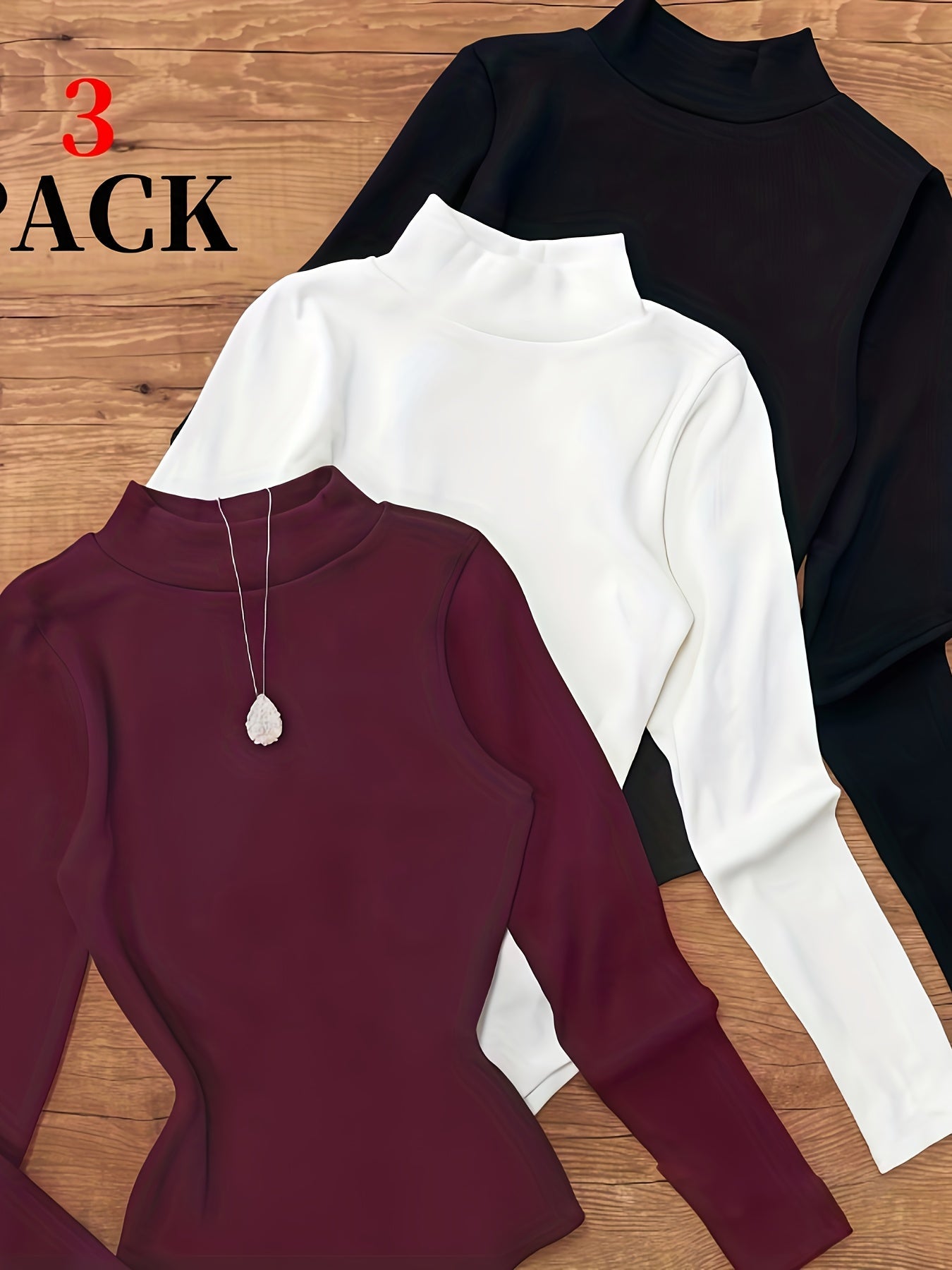 Langærmet damebody med rullekrave, slim fit og ribstruktur, basistrøje