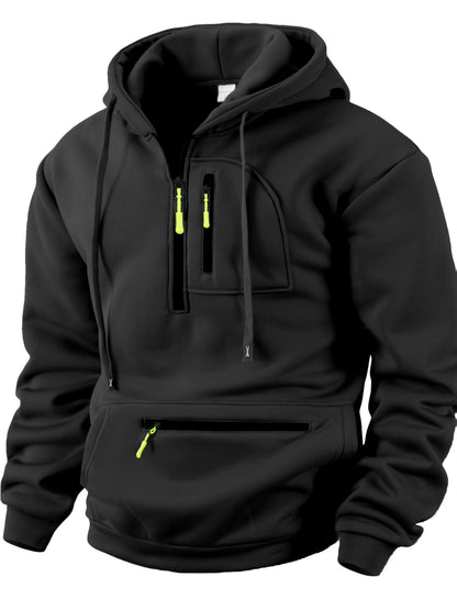 Hoodie mit Reißverschluss, Kängurutasche & Kapuze für Herren