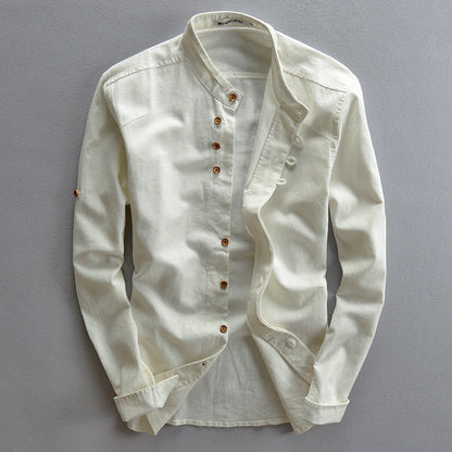Steven – Chemise homme style chinois avec col montant