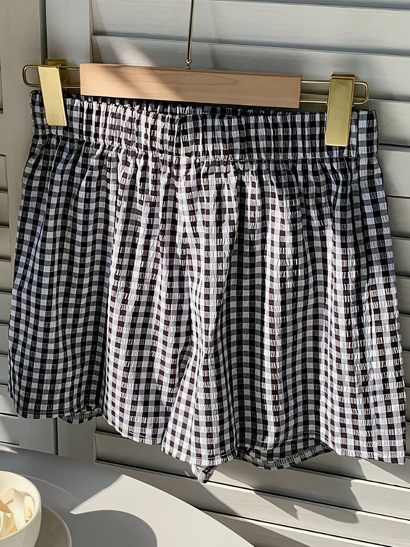 Damen Elegante High Waist Shorts mit Streifen – Sommer Freizeitmode
