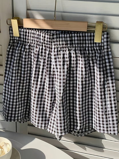 Damen Elegante High Waist Shorts mit Streifen – Sommer Freizeitmode