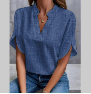 Pamela – Elegante chiffon blouse met V-hals voor dames