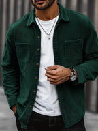 Bryce | Overshirt met lange mouwen, zakken en knopen voor heren