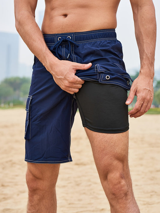 Heren zwem- en sportbermuda met geïntegreerde binnenbroek – Perfect voor strand en vrije tijd