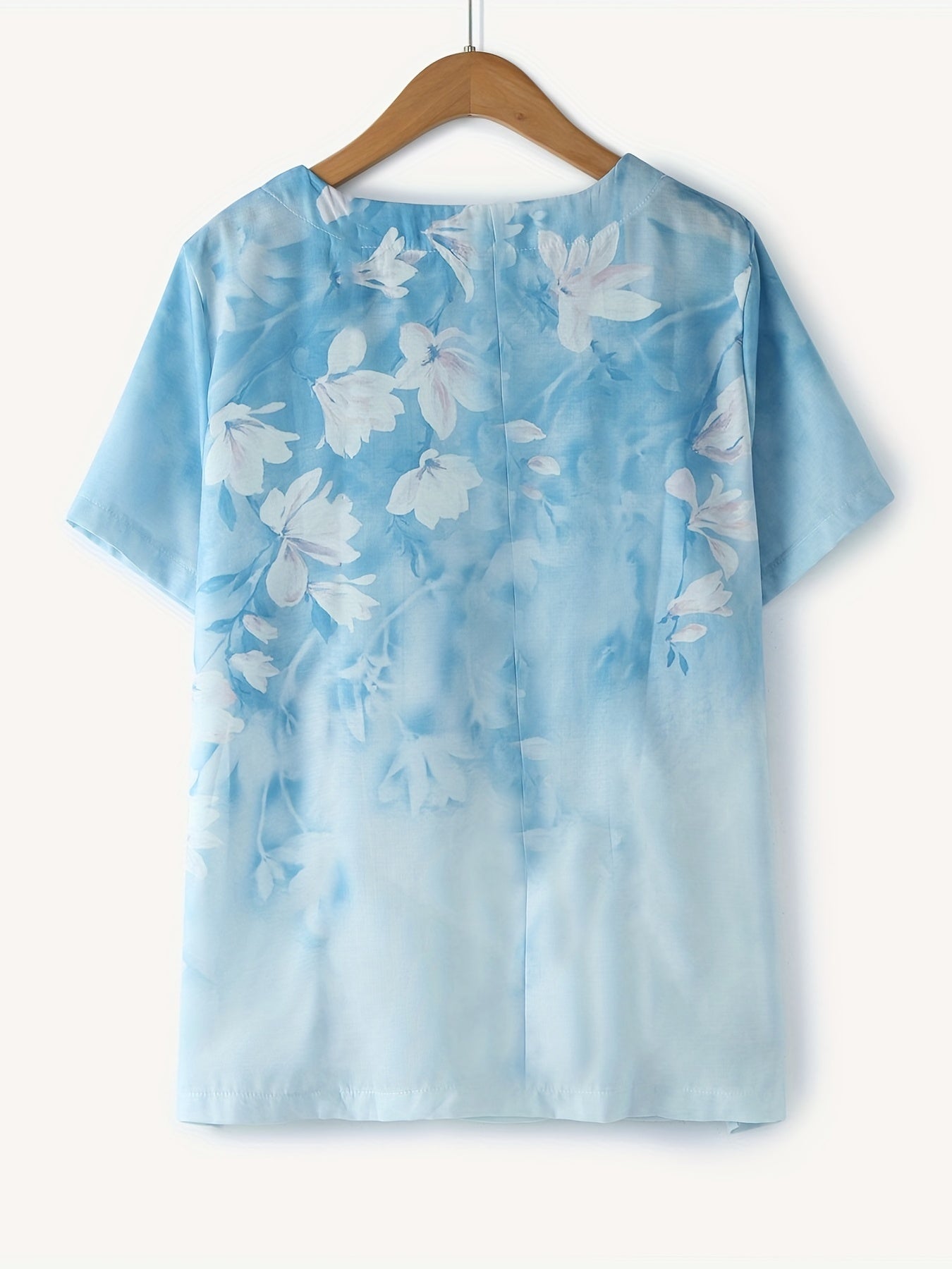 Blusa vintage da donna con motivo floreale e abbottonatura – Maglietta estiva casual in stile retrò