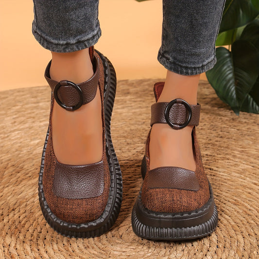 Dames Vintage Mary Jane Plateau Halfschoenen voor dagelijks gebruik en vrije tijd