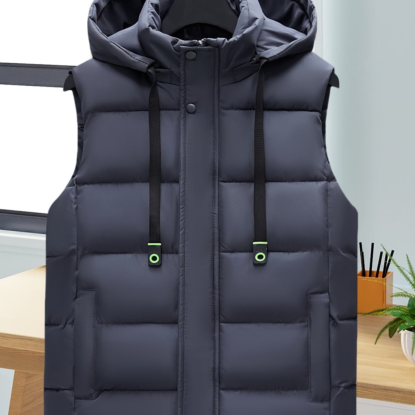 Unisex-vatteret vest med hætte | Polstret vest