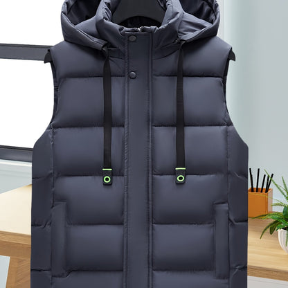 Unisex-vatteret vest med hætte | Polstret vest