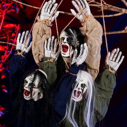 Halloweenowa wisząca dekoracja duchów – przerażające ozdobne figurki na halloweenowe imprezy i domy strachów