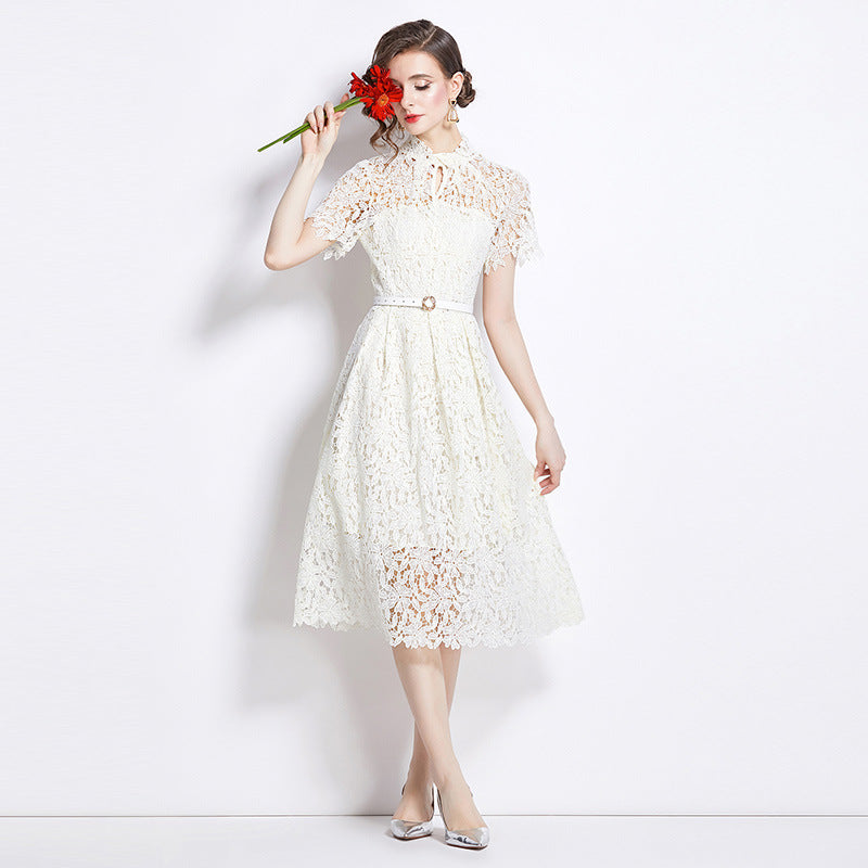 Elegante abito in pizzo da donna per occasioni speciali – Vita media, festivo, raffinato