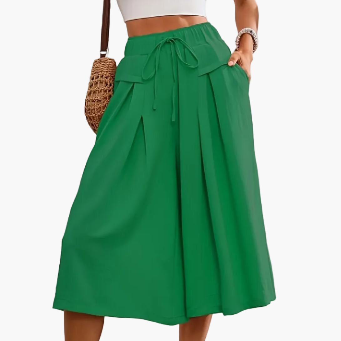 Dames Elegante Culottebroek met wijd been en nepkoord – Perfect voor de zomer