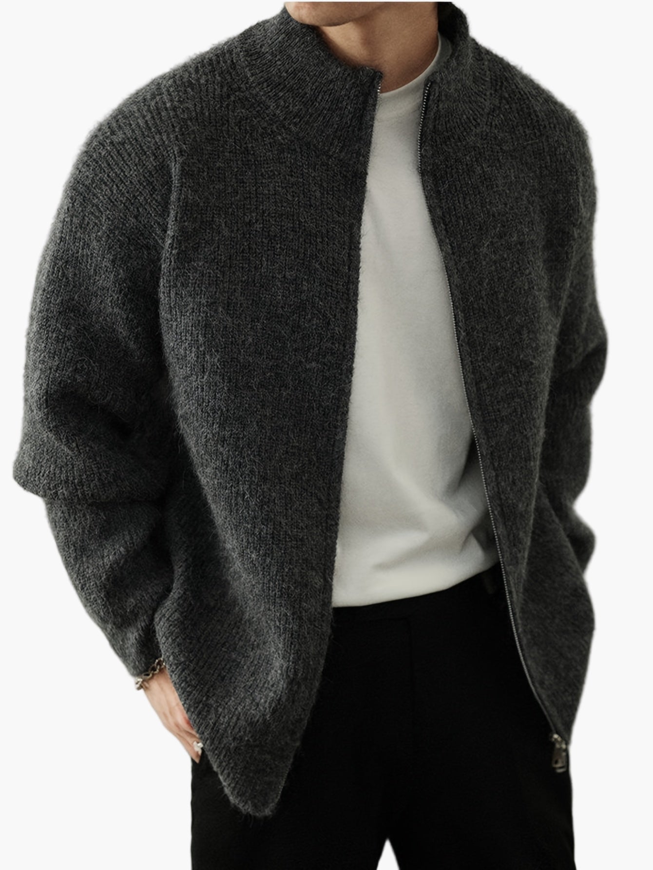 Cardigan homme avec fermeture éclair – Style décontracté pour toutes les saisons