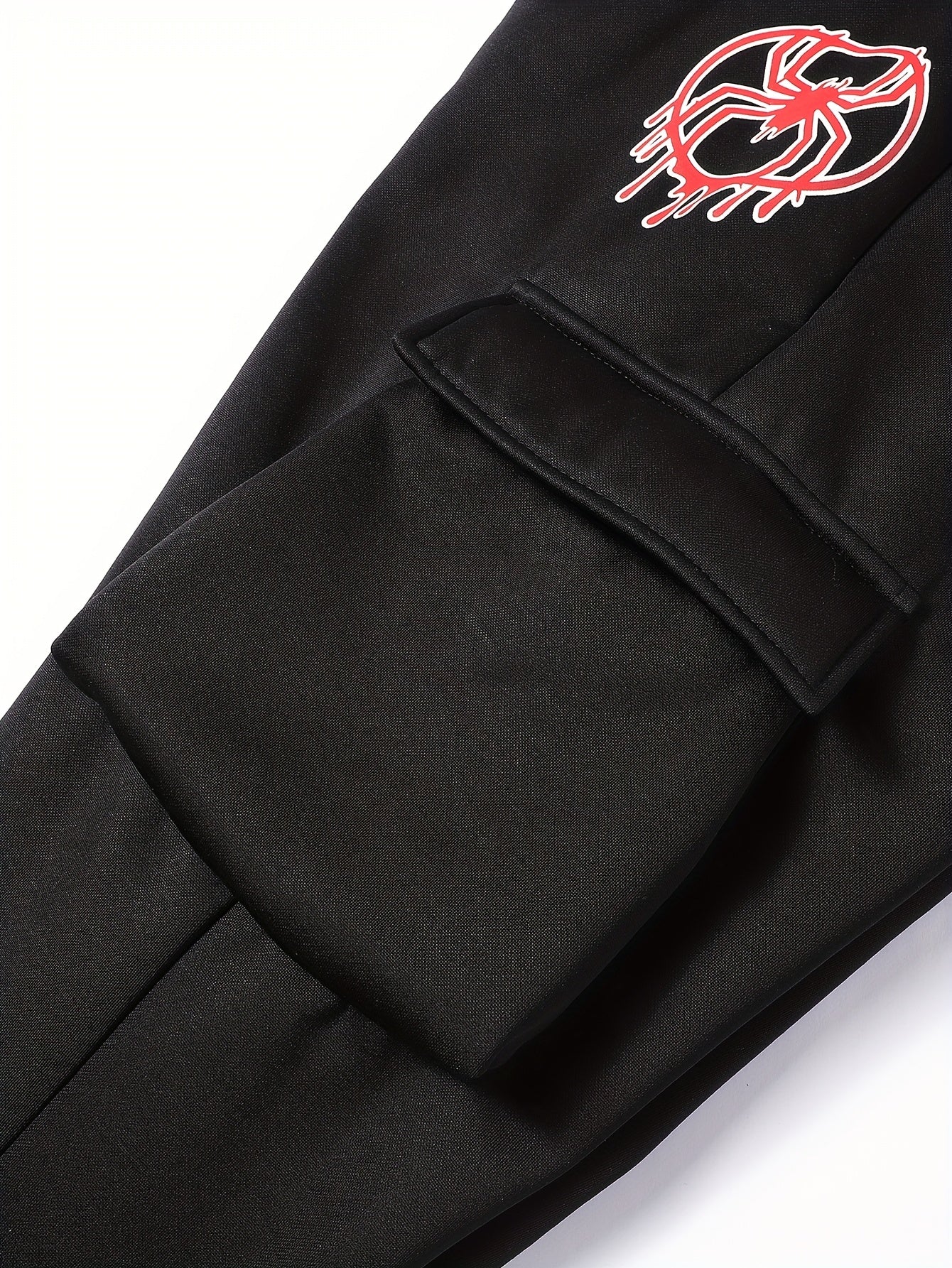 Unisex Kapuzenpullover Balaclava-Design & Jogginghose Trainingsanzug mit Spinnen-Logo