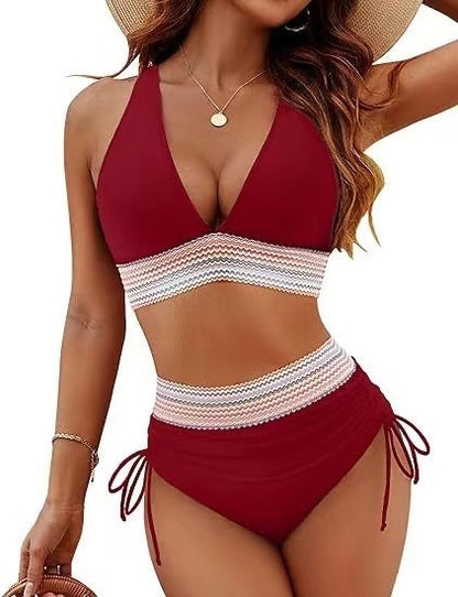 Catherine – Højtaljet damebikini med slidsdesign