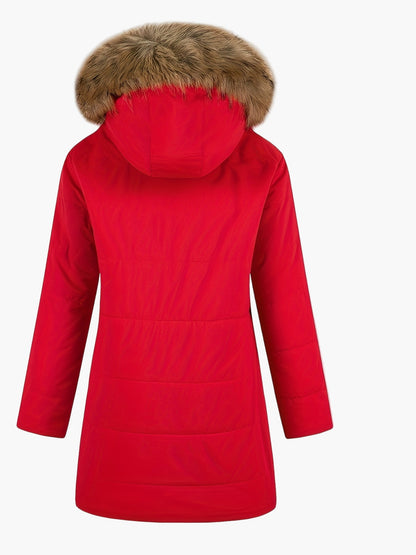 Damen Winterparka mit Kapuze und Kunstpelz – Modische warme Jacke für kalte Tage