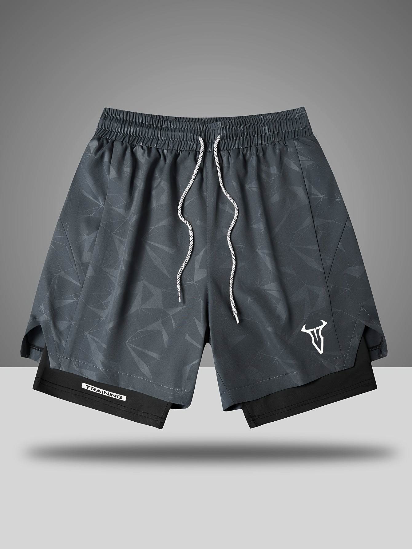 Pantaloncini da allenamento uomo fitness sport taglio regolare con coulisse e tasche laterali