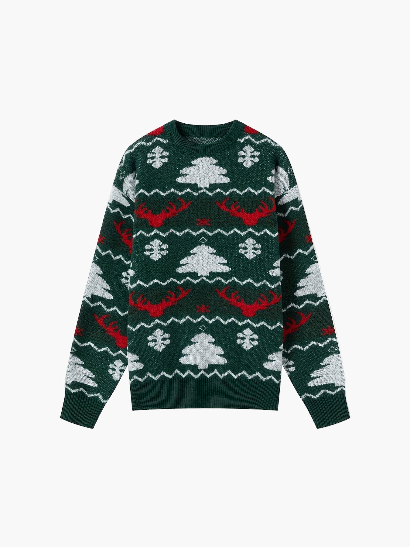 Herren Weihnachts-Pullover mit Rentier- und Tannenbaum-Muster für festliche Anlässe