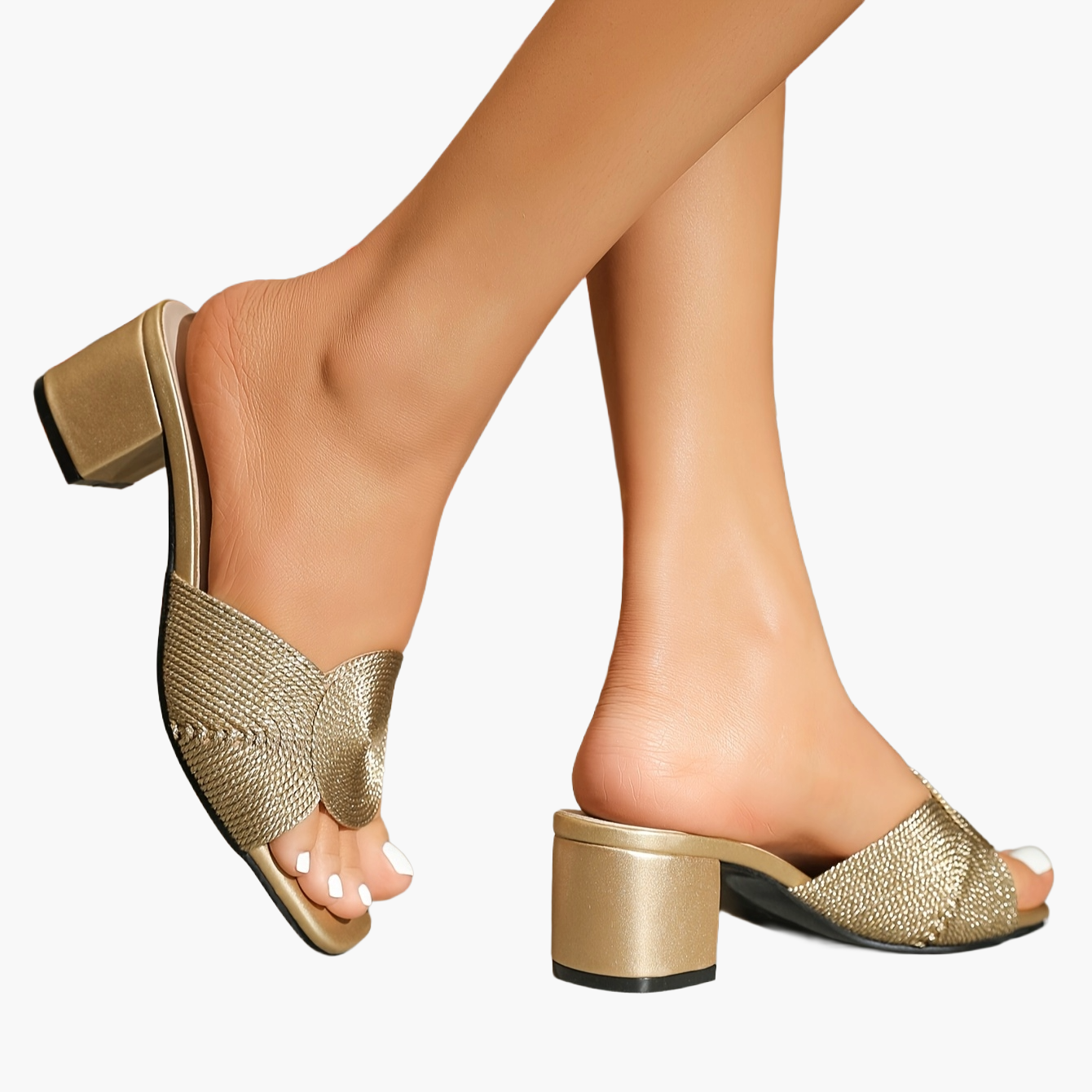 Damen Elegante Blockabsatz Sandalen mit Slip-On Komfort für Sommer und Alltag