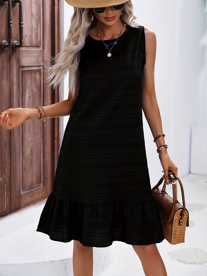 Abito da donna senza maniche con volant – Stile estivo elegante per vacanze e vita quotidiana
