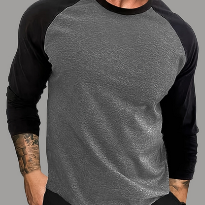 Langærmet raglan-T-shirt til mænd i to farver
