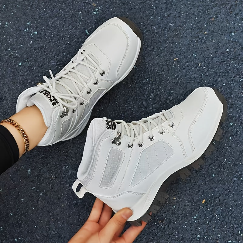 Wanderstiefel Damen Sportlich High-Top Schnürsenkel Profilsohle Trekking