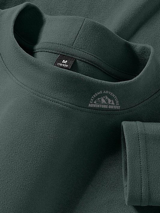 Unisex Langarmshirt Stehkragen Fleecestoff
