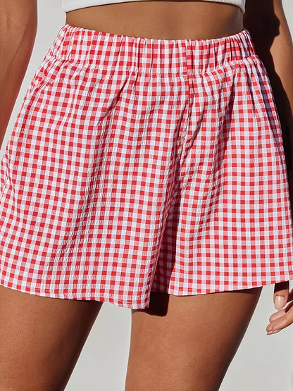 Damen Elegante High Waist Shorts mit Streifen – Sommer Freizeitmode